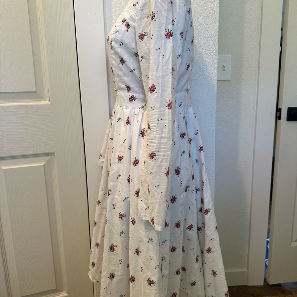 eShakti Floral Midi Long Sleeve Dress - Picture 4 of 9
